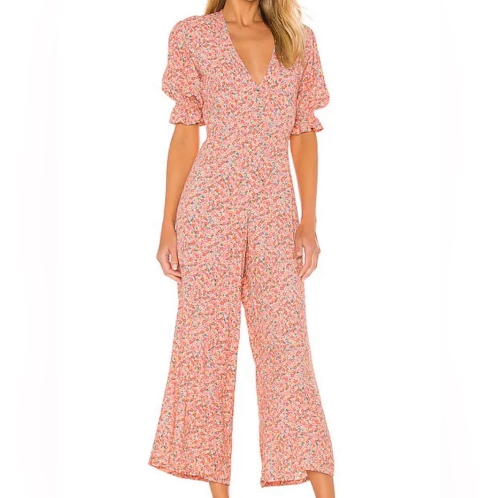 FAITHFULL THE BRAND Women's Pink Floral Anika Mathiola Jumpsuit Size 4 SMALL